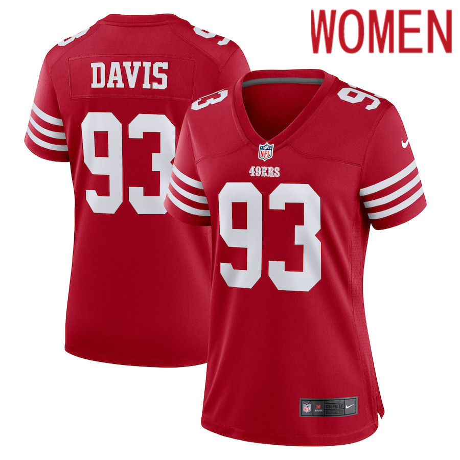 Women San Francisco 49ers #93 Kalia Davis Nike Scarlet Game Player NFL Jersey